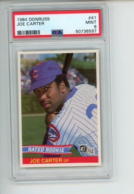 Donruss Joe Carter 1984 clasificación #41 novato Chicago Cubs PSA 9 como nuevo (597) Foto 1 de 2