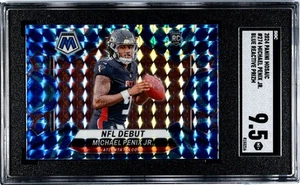 2024 Panini Mosaic Michael Penix Jr. NFL Debut Reactive Blue Prizm SGC 9.5 MT+ - Picture 1 of 2