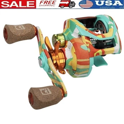 Carretel de isca para mão direita 7.3:1 relação de engrenagem 10 rolamentos sistema magnético de arrasto de freio - Imagem 1 de 4