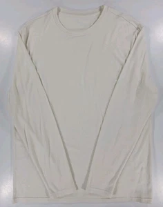 Unbound Merino Shirt Mens Large Long Sleeve Wool Blend Baselayer Hiking Cream - Picture 1 of 11