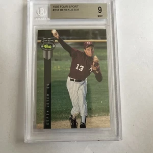 1992 DEREK JETER CLASSIC 4 SPORT ROOKIE #231 BECKETT 9 COME NUOVO YANKEES HOF - Foto 1 di 2