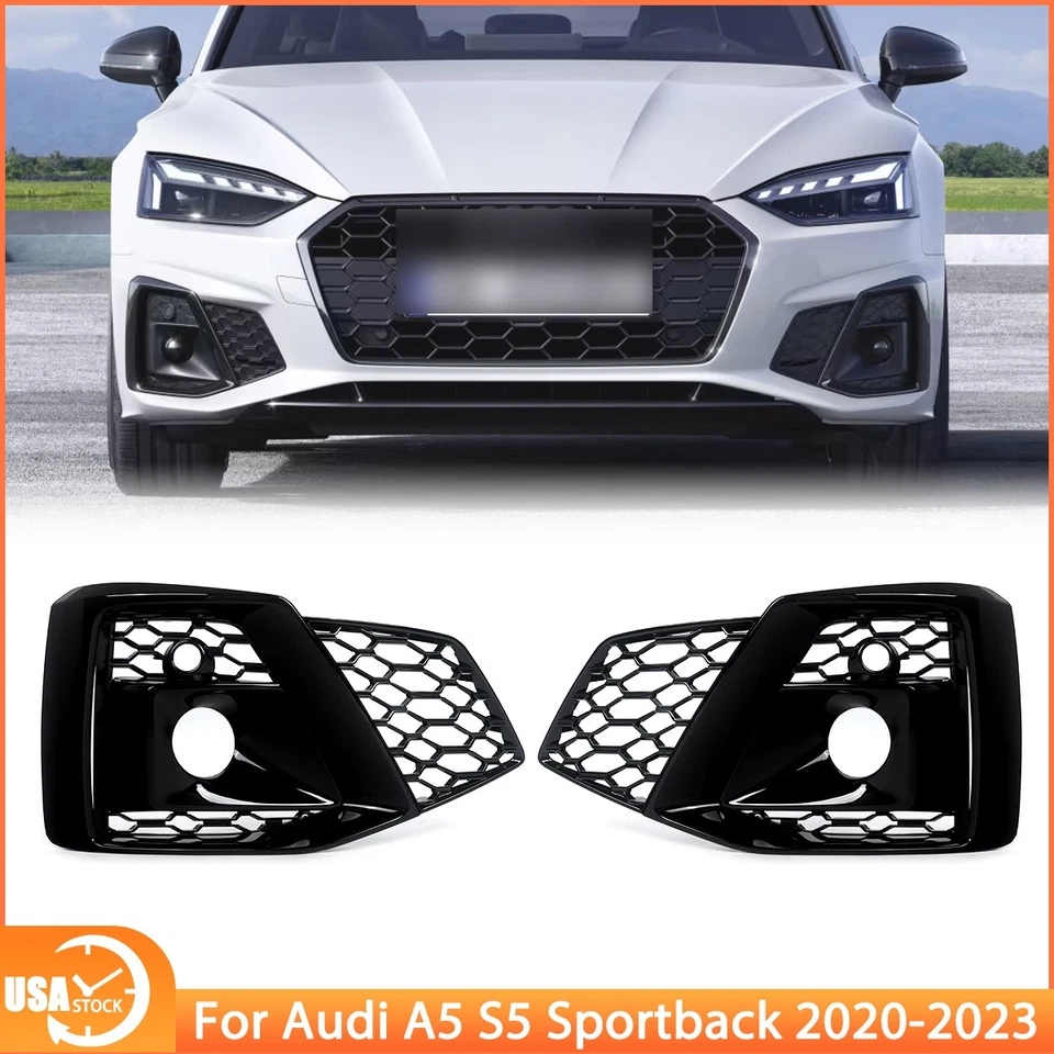 Front Bumper Fog Light Cover Left Right for 2020-2022 2024 Audi A5 S5 Sportback Foto 1 de 4