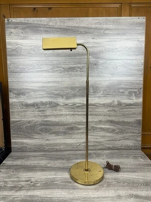 Vintage Mid Century Modern Adjustable Brass Pharmacy Floor Lamp USA Made 1960s - Image 1 of 4