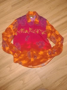 Saddle Ridge Vintage Collection Paisley Floral Button Down Long Sleeve Shirt S - Picture 1 of 12