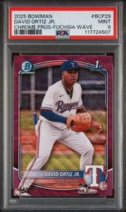 2025 BOWMAN DAVID ORTIZ JR /399 CHROME PROS-FUCHSIA WAVE POP 1 PSA 9 - Picture 1 of 8