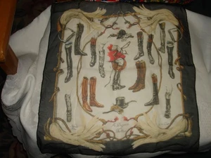 Vintage Seide HERMES Paris 42 A Propos de Bottes Schal Tuch schwarz bunt - Bild 1 von 7