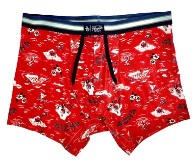 Calzoncillos boxer Penguin Aloha para hombre talla XL rojos corre cintura pequeña medida 32" Foto 1 de 4