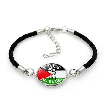 PALÄSTINA Armband Schwarz & Rot Damen Herren Free Palestine Größenverstellbar - Bild 1 von 4