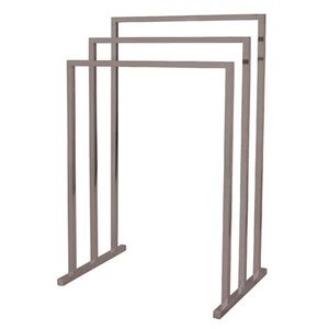 KINGSTON BRASS SCC8288 Pedestal 3-Tier Steel Construction Towel-Rack - Nickel - Picture 1 of 4