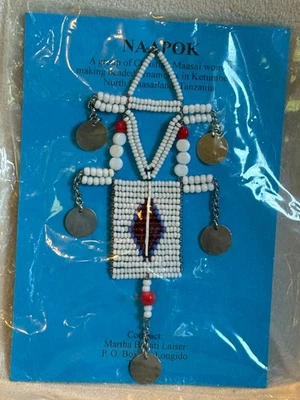 Dije de metal con cuentas Masai africano adorno Masai Tanzania Foto 1 de 3