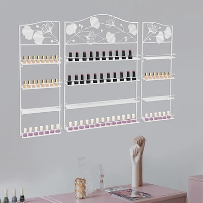 Estante de esmalte de uñas 3 piezas estantes montados en la pared 4 niveles organizador de botellas de esmalte de uñas Foto 1 de 4