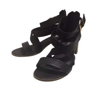 Sandalias Catherine’s Talla 10 Negras Tacón Bloque Tirantes Punta Abierta Primavera Verano Foto 1 de 4