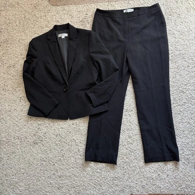 Elegante Traje Blazer y Pantalón Kasper Negro Mujer Talla 10P Foto 1 de 4