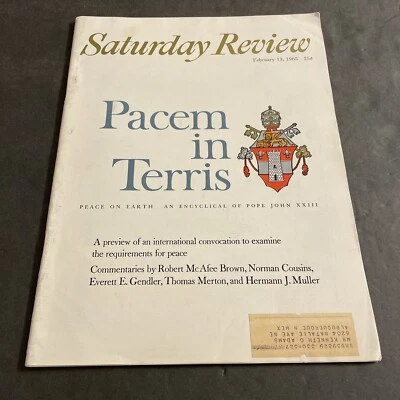 Vintage Magazine: Saturday Review - February 1965 / Pacem in Terris / KRP Foto 1 de 4