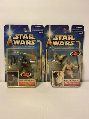 Lote De 2 Figuras Star Wars Jango Fett, Obi-Wan NUEVO Foto 1 de 4