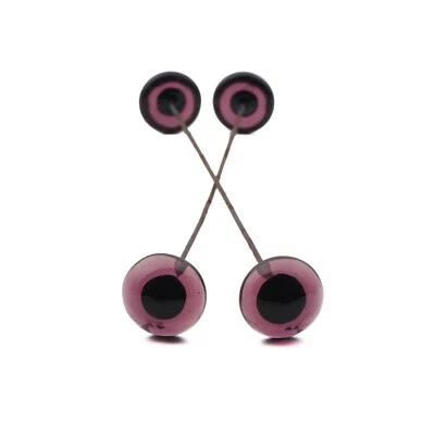 Dos pares de ojos de muñeca de oso de peluche de vidrio púrpura checo vintage 12 mm Foto 1 de 3