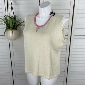 New Storybook Knits Stunning Sequined Floral Sweater Tank Top Beads Plus Size 2X - Picture 1 of 8