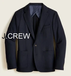 J.CREW blazer navy blue jacket casual knit XL 42 suit wool jersey soft dark NWT - Picture 1 of 11