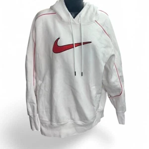 Nike off white oversized  hoodie with red accents and swoosh women's small - Picture 1 of 5