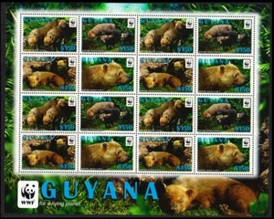 SALE Guyana WWF Bush Dog Sheetlet of 4 sets REPRINT 2011 MNH SG#6752-6755 - Picture 1 of 1