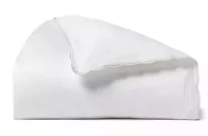 Copripiumone Regina Ralph Lauren Malin Cotone Biologico Bianco Argento Nuovo - Foto 1 di 5