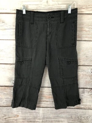 Pantalón Corto Calvin Klein Negro/Gris Rayas 100% Algodón Usado en Excelente Condición Para Mujer Talla 4 Foto 1 de 4