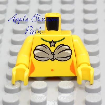 NUEVO Lego Mujer SIRENA MINIFIGURA TORSO - Niña Clam Shell Amarillo Traje de Baño con Estrella  Foto 1 de 3