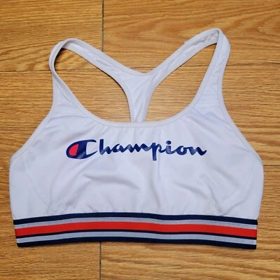 Champion Women's Racerback Sports Bra Size Medium White/Red/Blue - Image 1 of 4