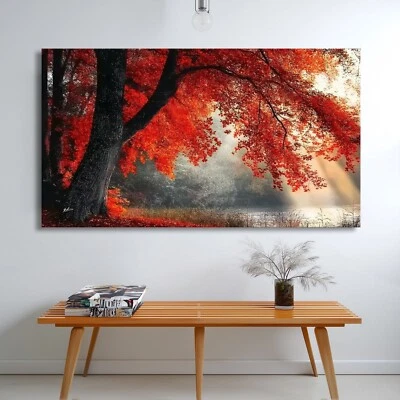 LEINWAND BILD WALD BÄUME LANDSCHAFT ABSTRAKT WANDBILDER XXL WOHNZIMMER 7522A - Bild 1 von 4