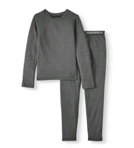 Russell Boys Thermal Underwear Mid-weight Gray Performance Base Layer Set: 4-18 - Picture 1 of 2