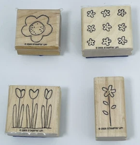 Timbri in gomma Stampin'Up tema floreale set di 4 "tasche piene di pose"! - Foto 1 di 2
