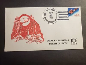 USS CHANCELLORSVILLE CG-62 Naval Cover 1992 CHRISTMAS Cachet - Picture 1 of 2