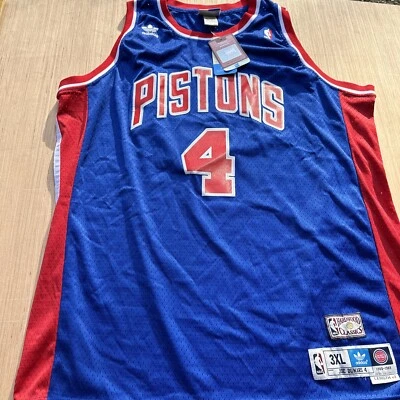 Deadstock VTG Dumars #4 Detroit Pistons Y2K Hardwood Classic Swingman Jersey 3XL - Image 1 of 4
