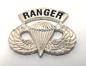 US Army Airborne Rangers Lapel Pin Hat Tie Tack Parachute Wings 75th T-11 MC-6 - Picture 1 of 11
