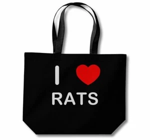 Rats I Love Cotton Shopping Bag (Black, White, Natural) - Picture 1 of 8