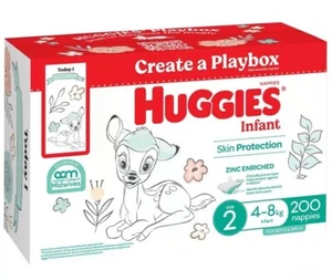 Huggies Unisex Ultimate Nappies Size 2 Infant (4-8 kg) 200 Nappies - Foto 1 di 1