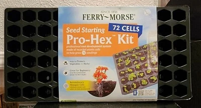 Plantation Products PHEX 72 celdas insertos hexagonales con bandeja de inicio de semillas de cúpula Foto 1 de 2