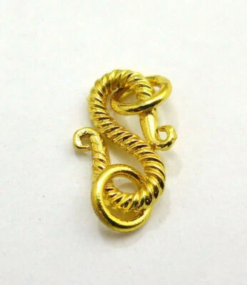 7 PCS 16X11MM SOLID COPPER BALI S HOOK CLASP 18K GOLD PLATED 531 ATL-295 - Image 1 of 3