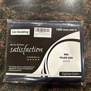 SGI Bedding King Pillow Case 1000 thread count. Egyptian Cotton. Factory Sealed - Picture 1 of 2