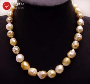 10-13mm Multicolor Round Natural Edison Pearl Choker Necklace for Women 17"-6185 - Picture 1 of 7