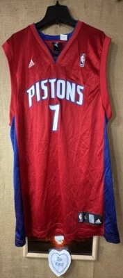 NWT adidas official outfitter NBA Detroit Pistons jersey Gordon #7 size L red bl - Image 1 of 4