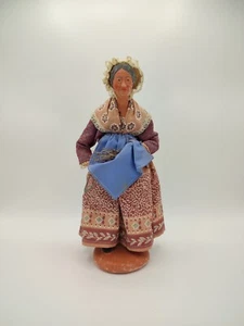 Santon en terre cuite, Femme à la lavande, Signé Lei Belori - Imagen 1 de 14