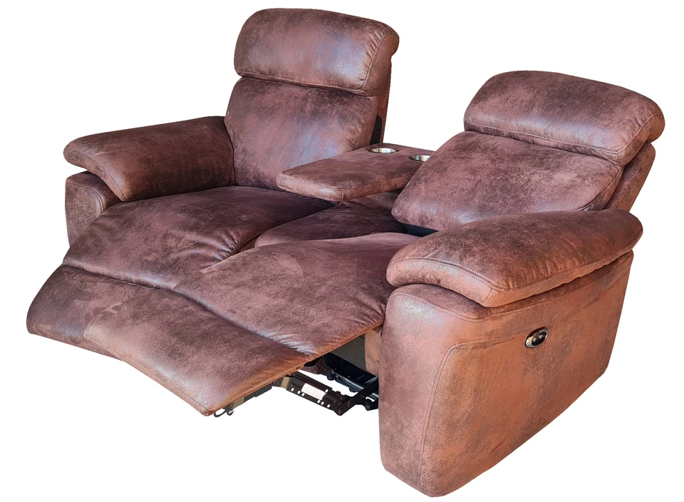 Kinosofa 2-Sitzer, Getränkehalter, Heimkino Couch elektrisch, 3606ee-C23624-VF03 - Bild 1 von 1