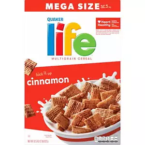 Quaker Life Cereal, Cinnamon, Mega Size, 32.5 Oz - Picture 1 of 8