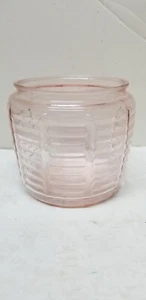 Tarro de galletas de vidrio de depresión rosa manhattan anchor hocking de colección sin tapa - Imagen 1 de 3