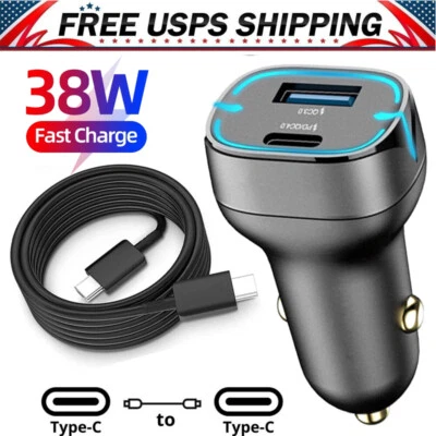 Cargador de Coche Carga Rápida USB Tipo C QC PD Cargador Para Samsung S23 S22 Ultra S10e Foto 1 de 4