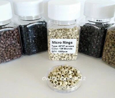 4mm Micro Rings Beads Screw Thread Beads 1000 pcs per Bottle 4.mm X 2.7mm - Image 1 of 4