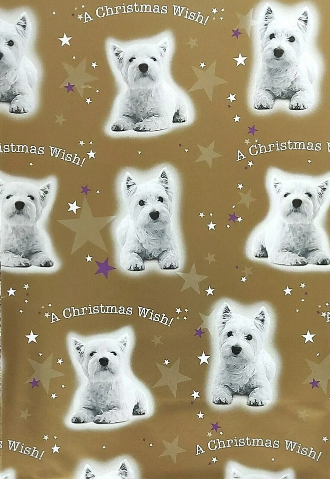 Westie Dog Christmas Gift Wrap A Christmas Wish 6 Sheets & 6 Tags Xmas Paper NEW