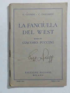 68463 LIBRETTO D'OPERA - Puccini - La fanciulla del West - Ed. Ricordi - Picture 1 of 1