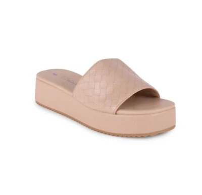 GLORIA VANDERBILT BLANCHE SANDA WOMEN SLIDE ON PLATFORM COLOR TAN SIZE 10 - Image 1 of 4